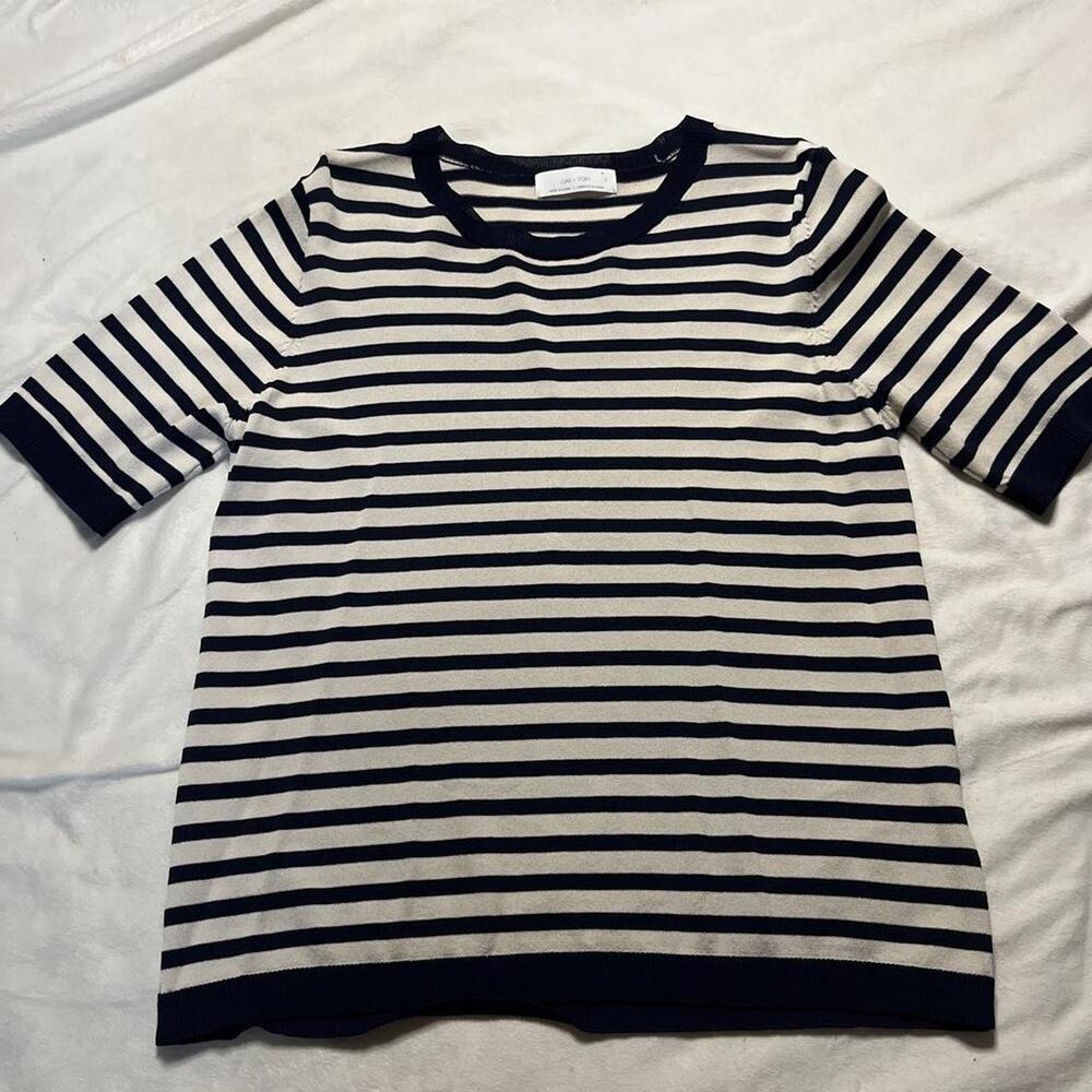 OAK + FORT STRIPED KNIT TOP